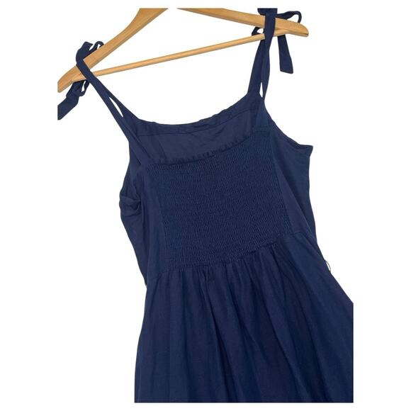 Tommy Bahama Jumpsuit Womens Small Blue Linen Tie Shoulder Coastal Cottage Boho - Picture 11 of 12